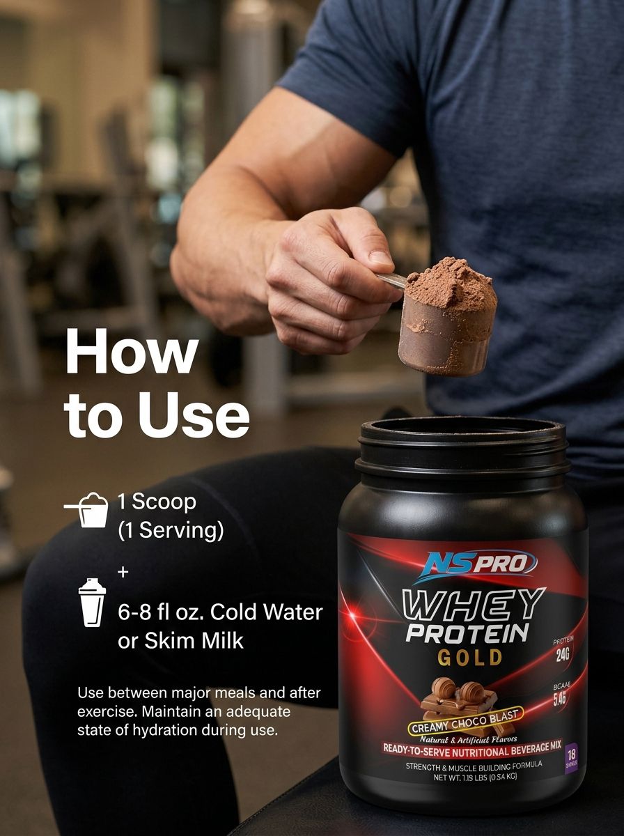 NSPRO WHEY PROTEIN GOLD – CREAMY CHOCO BLAST | 24g Protein | view 3