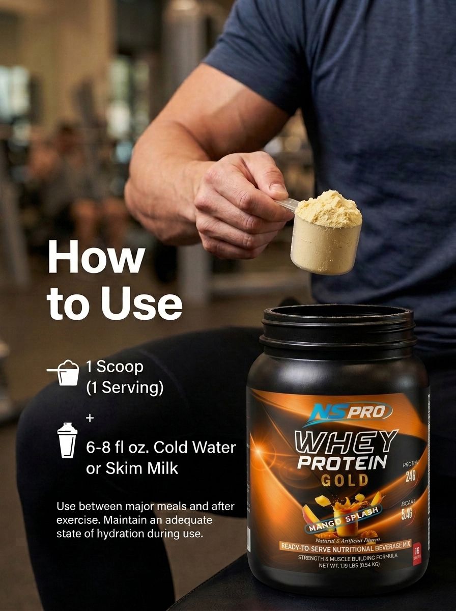 NSPRO WHEY PROTEIN GOLD – MANGO SPLASH | 24g Protein | view 3